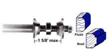 Whiteside 2164 - Double Roundover Router Bits (with Adjustable Cutting Length) Half Inch Shank, Carbide Tipped