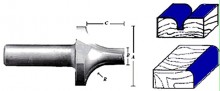 Whiteside 2062 - Plunge Roundover Router Bits (with Plunge Point) - Half Inch Shank, Carbide Tipped