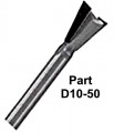 Whiteside D10-50 - Dovetail Router Bits - Quarter Inch Shank, 10deg Angle, Carbide Tipped